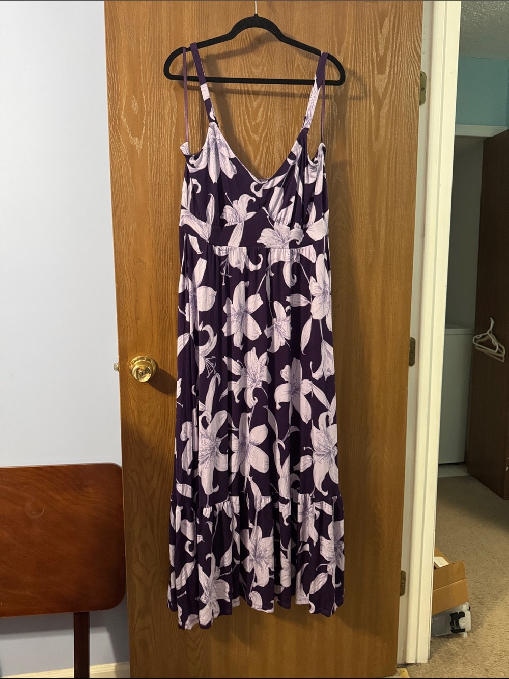 torrid Dark Purple Maxi Dress with Light Lavender Floral Print